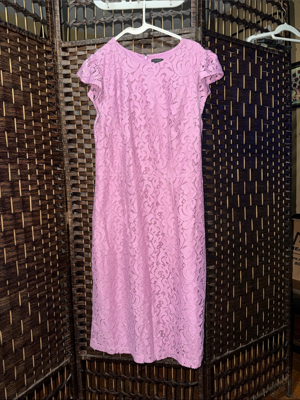 Ann Taylor Lavender-Pink Lace Midi Dress
